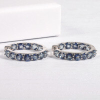 wholesale 18k Gold Plated 925 Sterling Silver with Ruby Crystal Zirconia Stud Earrings, European and American Style Round Hoop Earrings New Arrival-Colored crystal earrings 925 silver