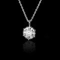 Metal Pendant Necklace, Classic Round Snowflake Design, 50-Point Moissanite, Live Stream Exclusive, Wholesale-0-5