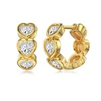 wholesale S925 sterling silver cross-border women's earrings with heart-shaped pave diamond design, small and unique, luxurious and high-end, fresh and elegant heart-shaped earrings-Gold DY110315-SG-WH>925 silver