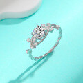 wholesale S925 Sterling Silver Moissanite Ring Fashion Versatile Vine Diamond Ring Cross-Border Hot Seller Niche Design High-End Band-0-0