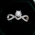 S925 Silver Asymmetric Moissanite Ring for Women Wholesale-0-0