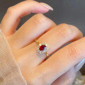wholesale 925 Silver Zhuo Zhifan New 5*7mm Oval Pigeon Blood Red Ring for Women,-0-3