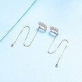 wholesale Pt950 plated S925 silver tassel ear thread with moissanite new screw earrings for women, fashionable and exquisite jewelry-0-2