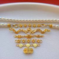 wholesale Metal Material: 925 Ancient Method Silver Gold-Plated Accessories Coin Four-Leaf Clover Small Flower Butterfly Extension Chain Bracelet Necklace Lengthening Chain DIY-5# one