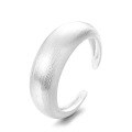 wholesale S925 Sterling Silver Minimalist Hand-Brushed Matte Finish Plain Ring French Style Sparkle Light Luxury Versatile Index Finger Ring-0-4