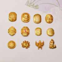 wholesale S925 silver gold-plated patch Five Dzi Garuda accessories bracelet necklace bead jewelry DIY components-Baby Buddha Trumpet