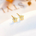 wholesale 10K Gold Japanese Minimalist Star Earrings for Students and Office Workers, Commute Jewelry Wholesale-0-3