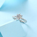 Sterling Silver Moissanite Rope Pattern Adjustable Ring for Women-0-2