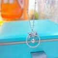 wholesale S925 Sterling Silver Maker Princess Runaway Bow Heart Fashion Minimalist Niche High-end Sense Versatile Collarbone Necklace-0-0