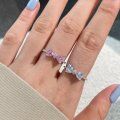 wholesale S925 Sterling Silver Korean Style Heart-shaped Zircon Ring for Women, Small and Exquisite, Light Luxury, Fashionable, Versatile, Wholesale-0-0
