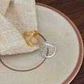 wholesale S925 Sterling Silver Korean Jewelry New Arrival High-end Gold and Silver Two-tone Fashion Statement Adjustable Index Finger Ring-0-4