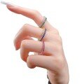 wholesale 925 Sterling Silver Red, Blue, and Green Thin Delicate Ring Fashionable Personality Ring Thin Row Diamond Ring Ins-0-4