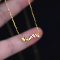 wholesale S925 Sterling Silver Red Elk Whole Body French Necklace for Women with Heart Pendant, Minimalist and Versatile Elegant Workplace Style Ins-BX0413-Gold 925 Silver