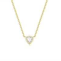 wholesale S925 silver plated with 18k gold, 05 carat moissanite triangle pendant in an Instagram-style for women-Platinum 925 silver