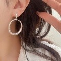 wholesale S925 Sterling Silver Large Hoop Earrings for Women, Korean Internet Celebrity New Style Circle, Niche and Versatile Fashion Ear Studs Earrings-0-2