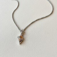 wholesale 925 Sterling Silver Four-Pointed Star Lucky Potion Pendant Necklace, Delicate Vintage Style Unique Design Collarbone Chain-Distressed 925 silver