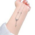 wholesale S925 Sterling Silver Light Luxury Floral Necklace for Women with Micro-Inlaid Hollow-Out Zircon Butterfly Pendant, Fashionable and Elegant Collarbone Chain-0-4