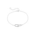 wholesale S925 Sterling Silver Fashion Oval Double Loop Bracelet For Women, Minimalist And Versatile Stackable Accessory-0-0