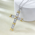 wholesale S925 Sterling Silver European and American Cross Pendant Necklace for Women with High-Carbon Diamonds, Simple and Fashionable Style, Available for Dropshipping on AliExpress-0-3