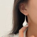 wholesale S925 Sterling Silver Exaggerated Teardrop Drop Earhooks for Women, Small and Luxurious, Fashionable Heavy Work, High-End Feel-0-1