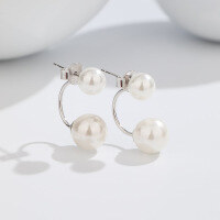 wholesale S925 Sterling Silver Shell Pearl Earrings, Korean Style Imitation Pearl Earrings, Fashionable Trendy Mother's Day Gift, Available for Dropshipping on Temu-Shell Pearl Earrings 925 Silver