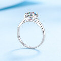 wholesale Pt950 plated S925 silver 1-carat moissanite ring for women, empty setting, drop shipping-0-2