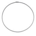 925 Silver 2mm 3-Point Moissanite Single Row Four-Prong Full Diamond Pendant Necklace-0-8
