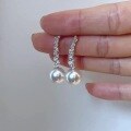 wholesale S925 Sterling Silver Multi-Diamond Vintage Long Drop Pearl Fringe Earrings Exquisite Light Luxury Small Design Earrings-0-4