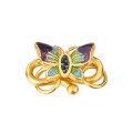 wholesale S925 Gold-Plated Enamel Cloisonné Butterfly Double Ring Buckle Spacer Bead DIY Bracelet Accessories-0-4