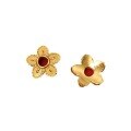 wholesale Gold-plated Silver Antique Flower Bead Cap, S925 Sterling Silver Gold-plated 9mm Spacer, Vintage Gold Components for DIY Bracelet Bead-0-4