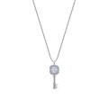 925 Sterling Silver Twilight Star Key Pendant Necklace-0-3