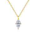 14K Gold Plated 925 Silver Moissanite Pendant Necklace for Women, Cross-Border Supply-0-3