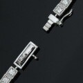 wholesale Gold-Plated 925 Silver Bracelet with High-Carbon Diamonds and Royal Blue Cushion Cut, Art Deco Style Versatile Jewelry for Women-0-4