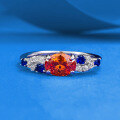 wholesale 925 Sterling Silver New Jewelry 5*7mm Oval Fanta Orange French Romantic Ring Simulating Pigeon Blood Red-0-1