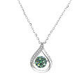 925 Silver Cross-Border Moissanite Necklace, 1 Carat Jumping Heart Pendant with Colorful Moving Waterdrop Moissanite-0-5
