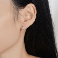 Rose Gold Plated S925 Silver Asymmetric Moissanite Stud Earrings-0-2