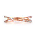 wholesale 18K Rose Gold and 18K Gold X-Shaped Lab-Grown Diamond Ring with Interwoven Premium Sensibility-0-2