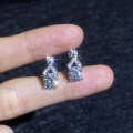 S925 Sterling Silver Moissanite Cross Infinity Love Tassel Earrings Wholesale-0-1