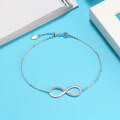 wholesale S925 Sterling Silver Cloud Link Jewelry, Inlaid Diamond Infinity Symbol Bracelet, Adjustable, Direct from Manufacturer, Wholesale-0-3