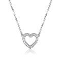 wholesale 925 Sterling Silver Heart-shaped Necklace and Bracelet Set, Minimalist Ins Style High-end Jewelry for Women-0-6