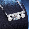 S925 Sterling Silver Moissanite Pearl Necklace-0-0