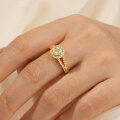 Zirconium Steel Full Pavé Diamond Ring, Sparkling Star-Inspired, Trendy and Luxurious-0-2