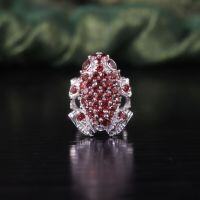 wholesale S925 Sterling Silver Alternative and Unique Toad Gemstone Ring Set with Natural Topaz and Garnet Animal Ring-Natural garnet ring  US size 8 (domestic size 17)