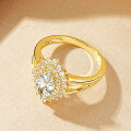 Metal Oval-Cut Zircon Ring, Women's Fashion Light Luxury Personalized Niche Design Wholesale-0-2