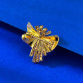 wholesale S925 Gold-Plated Metal, Full Diamond Brushed Christmas Style Firework Brooch for Young Girls-0-2