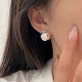wholesale S925 Sterling Silver Irregular Semi-Sphere Stud Earrings Women Japanese Korean New Fashion Trendy Heavy Duty Earrings-0-2