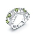 wholesale S925 Silver Luxury Designer Natural Diopside Ring, Prosperity Series Gemstone Ring-0-1