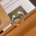 wholesale S925 Sterling Silver Open-Ended Minimalist Ballpoint Pen Ring, Fashionable Niche Versatile Exquisite Stackable Knuckle Ring-0-3