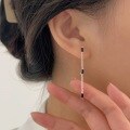 wholesale S925 Sterling Silver Stone-Inlaid Long Tassel Earrings Women Small Minimalist Korean Version New-0-0