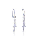 wholesale S925 Sterling Silver Korean Style Women's Sweet and Lovable Key-Shaped Fashion Earrings with Zirconia, Minimalist Design-0-4